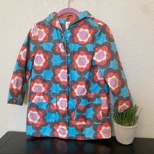 Mini boden floral rain jacket 7-8